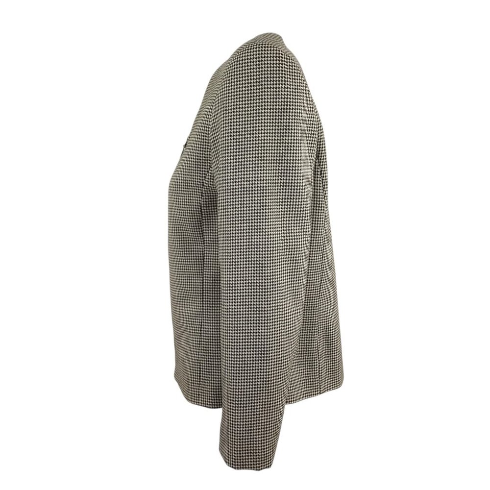 Vintage Pendleton Black White Wool Houndstooth V-… - image 3